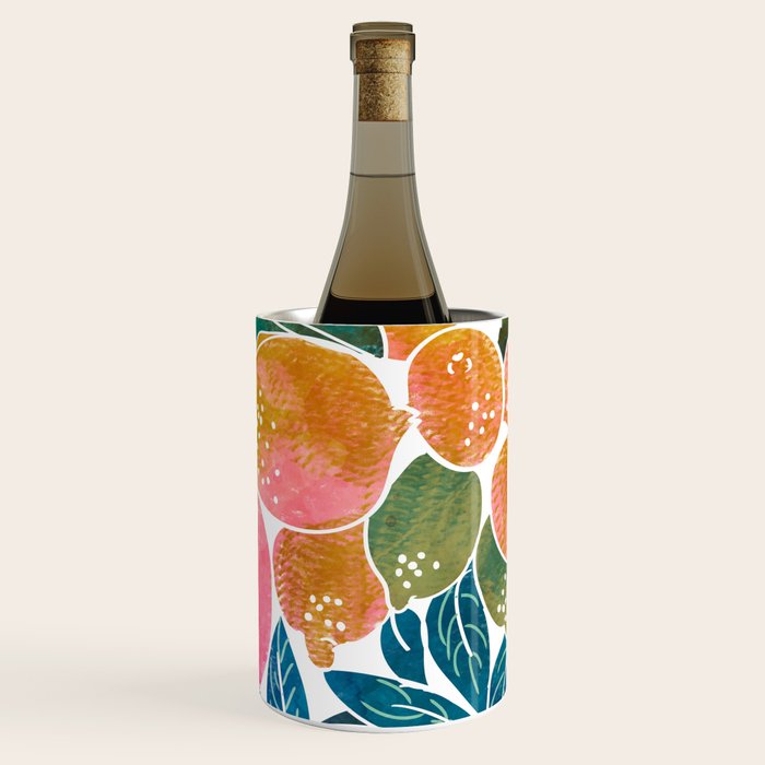 Lemons | Watercolor Modern Boho Botanical Painting | Pastel Summer Jungle Garden Juicy Fresh Wine Chiller