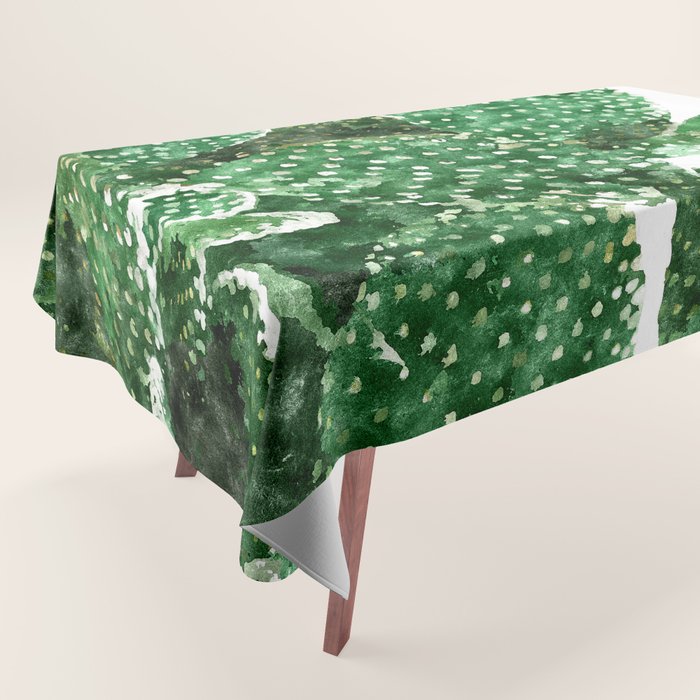 Velvet Cactus | Watercolor Botanical Plants | Minimal Boho Scandinavian Painting Tablecloth