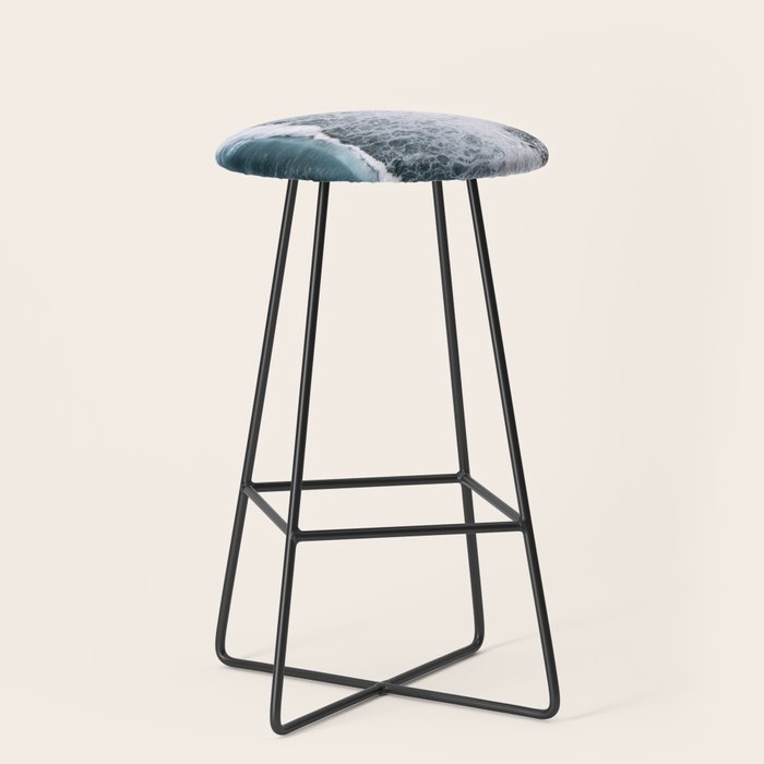 Waves From Above On A Black Sand Beach Stool