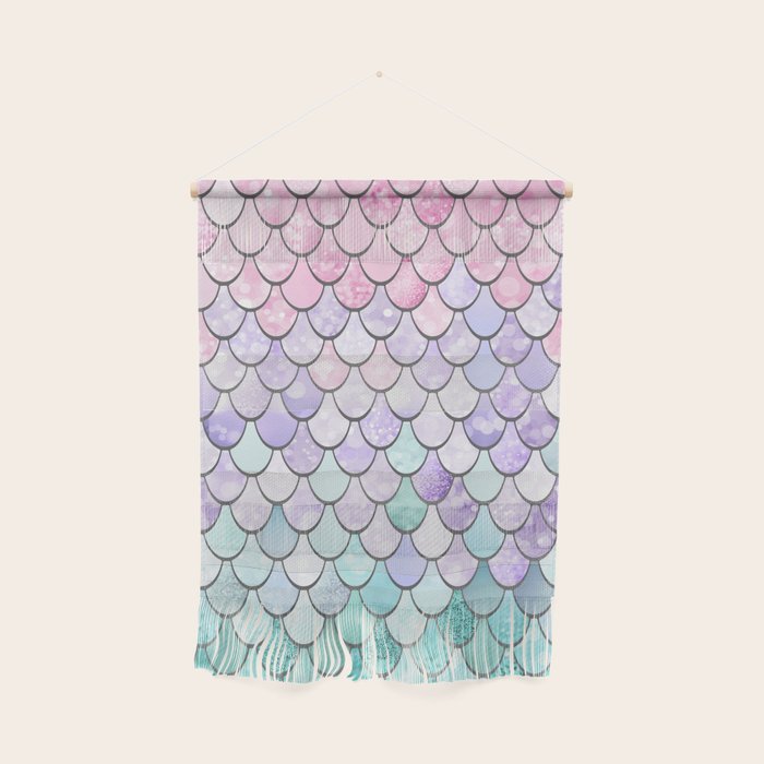 Mermaid Pastel Pink Purple Aqua Teal Wall Hanging