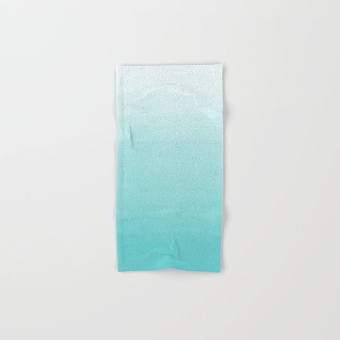 Modern Teal Watercolor Gradient Ombre Brushstrokes Pattern Bath Towel
