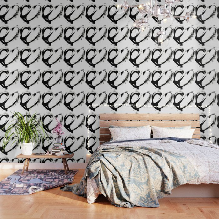 Brushstroke 6: A Minimal, Abstract, Black And White Piece Wallpaper