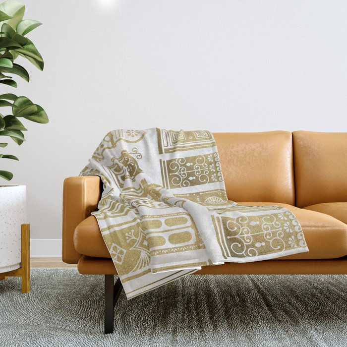 Moroccan Doors - Gold Palette Throw Blanket