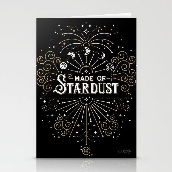 Made Of Stardust - Black & Gold Palette Stationery Card