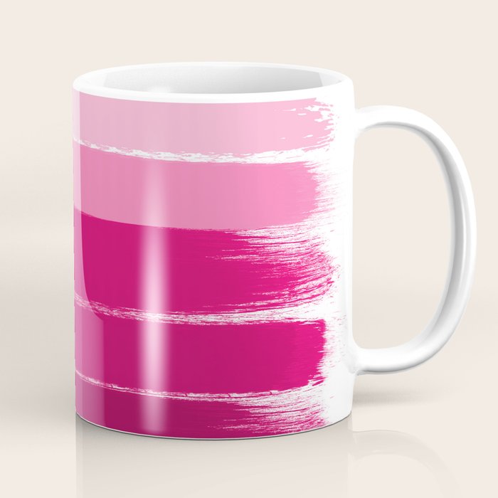 Mola - Ombre Painting Bruskstrokes Tonal Gradient Art Pink Pastel To Hot Pink Decor Coffee Mug