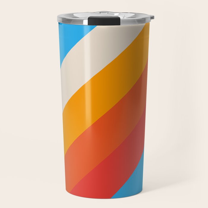 Gefjun - Classic Minimal Retro Summer Style Stripes Travel Mug