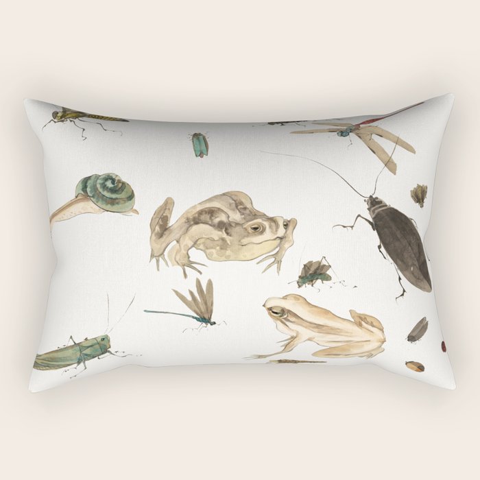 Insects Frogs And A Snail Rectangular Pillow