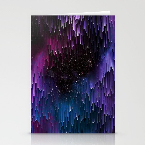 Ultra Violet Glitch Galaxy Stationery Card