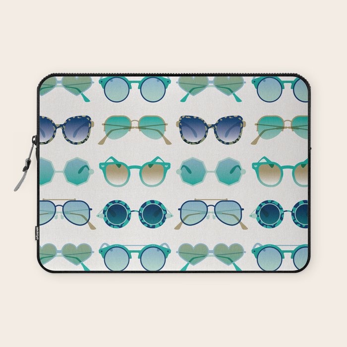 Sunglasses Collection - Turquoise & Navy Palette Laptop Sleeve