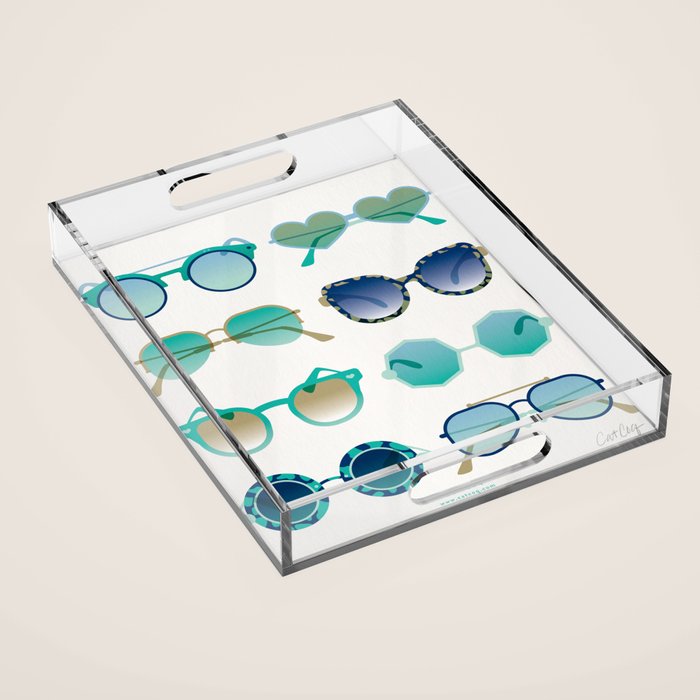 Sunglasses Collection - Turquoise & Navy Palette Acrylic Tray