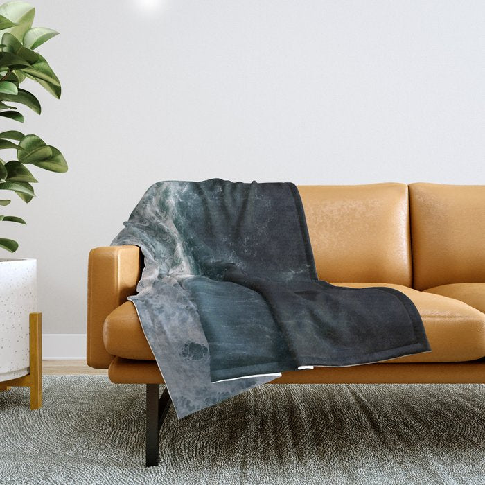 Oceanscape - White And Blue Throw Blanket