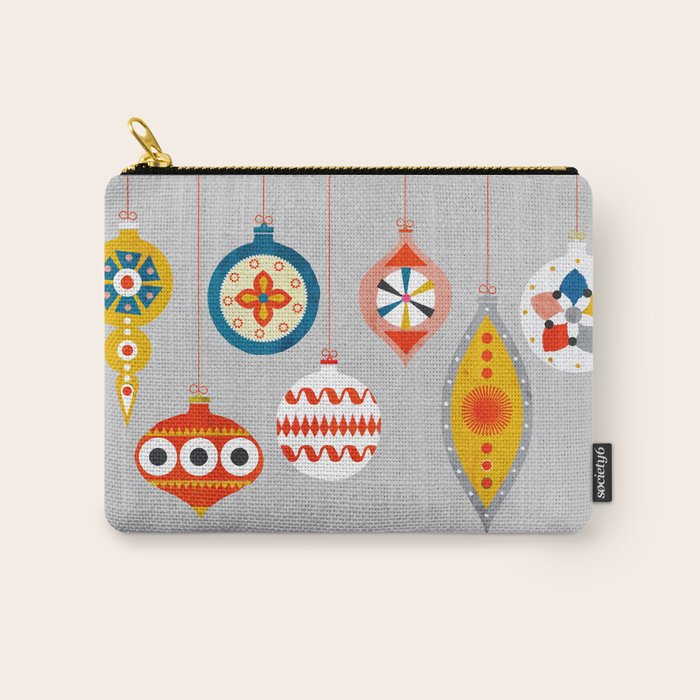 Christmas Retro Baubles No3 Carry All Pouch