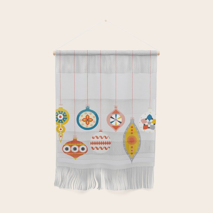 Christmas Retro Baubles No3 Wall Hanging