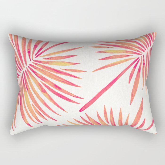 Tropical Fan Palm - Pink Palette Rectangular Pillow