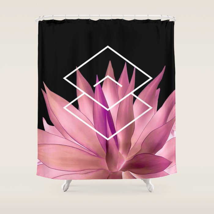 Agave Geometrics Iii - Pink Shower Curtain