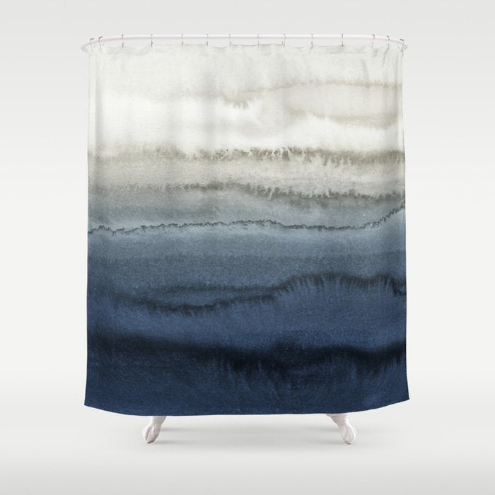 Within The Tides - Crushing Waves Blue Shower Curtain