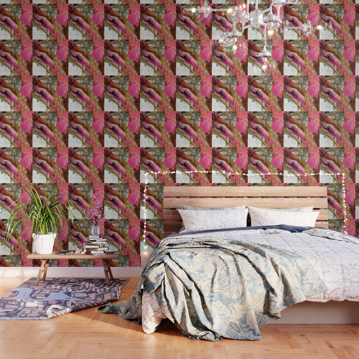 Motivation [3] : A Colorful, Vibrant Abstract Piece In Pink Red, Gold, Black And White Wallpaper