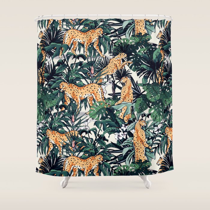Cheetah In The Wild Rainforest Shower Curtain