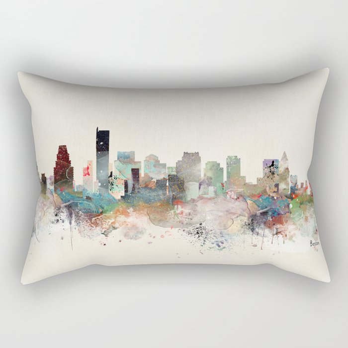 Boston Massachusetts Skyline Rectangular Pillow