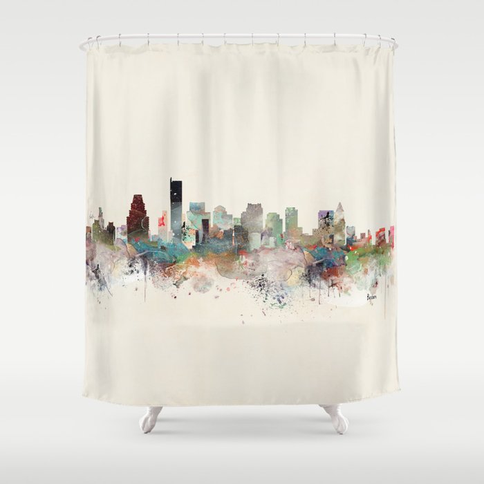 Boston Massachusetts Skyline Shower Curtain