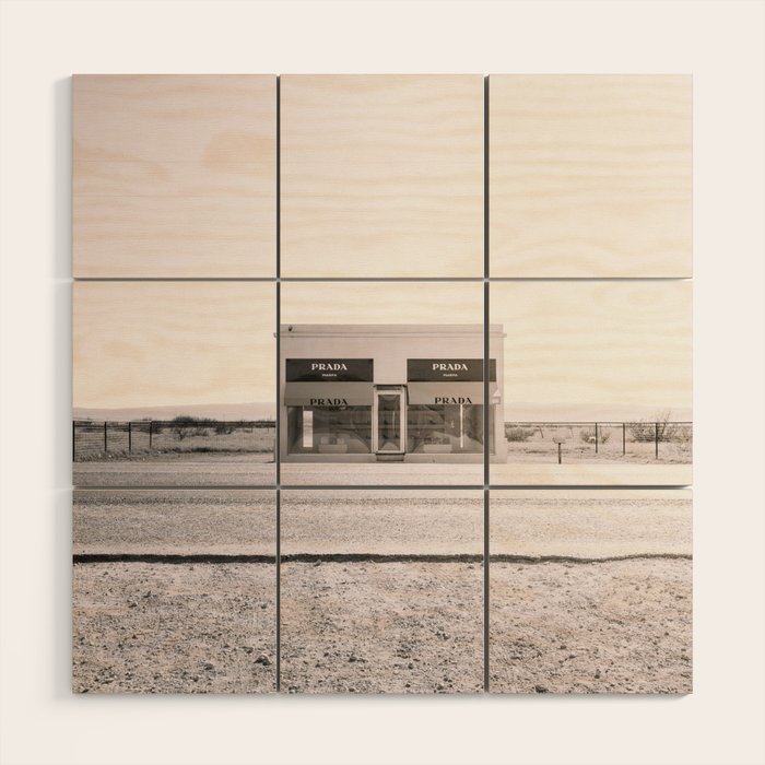 Marfa Icon - Black And White Version Wood Wall Art