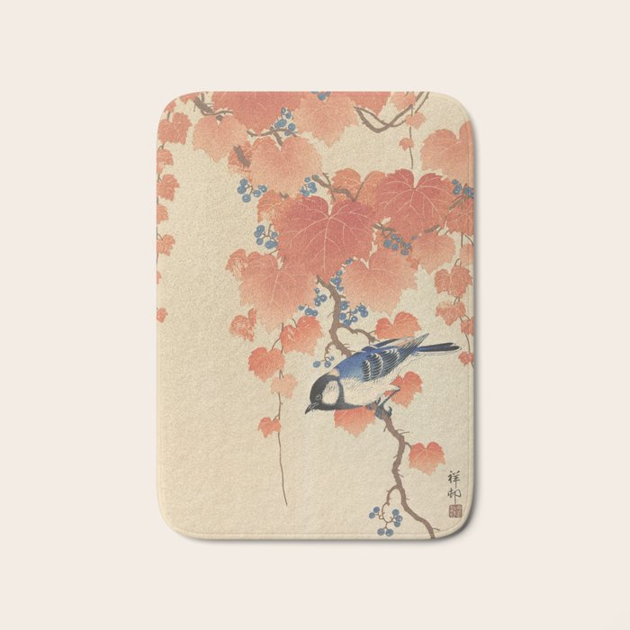 Ohara Koson - Japanese Bird Blockprint Bath Mat