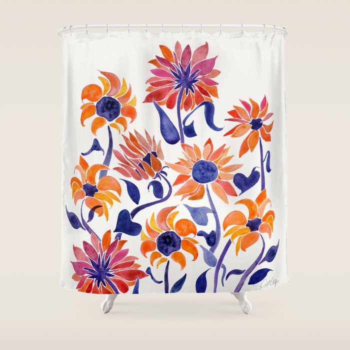 Sunflowers - Sunset Palette Shower Curtain