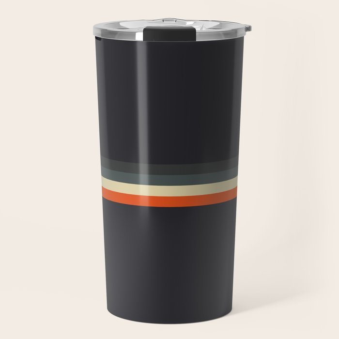 Meness - Classic Minimal Dark Retro Summer Stripes Travel Mug