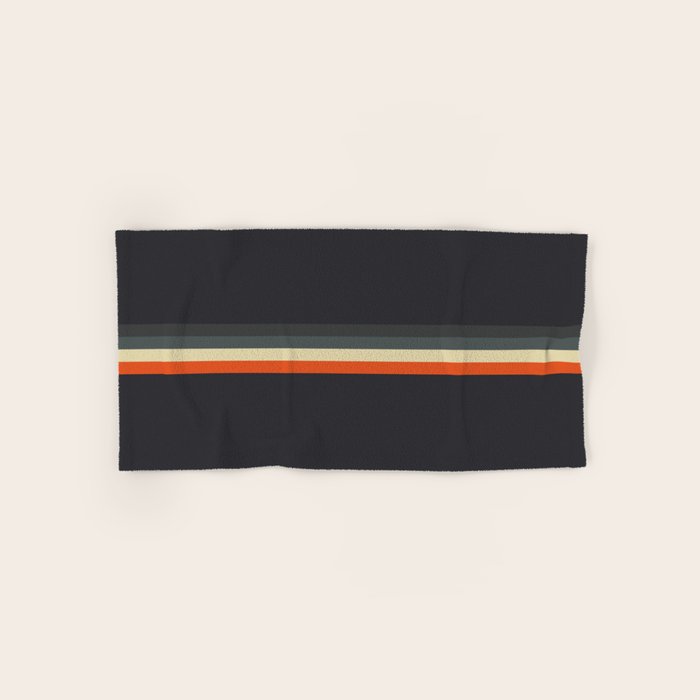 Meness - Classic Minimal Dark Retro Summer Stripes Bath Towel