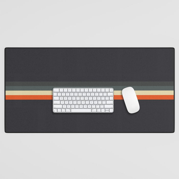 Meness - Classic Minimal Dark Retro Summer Stripes Desk Mat