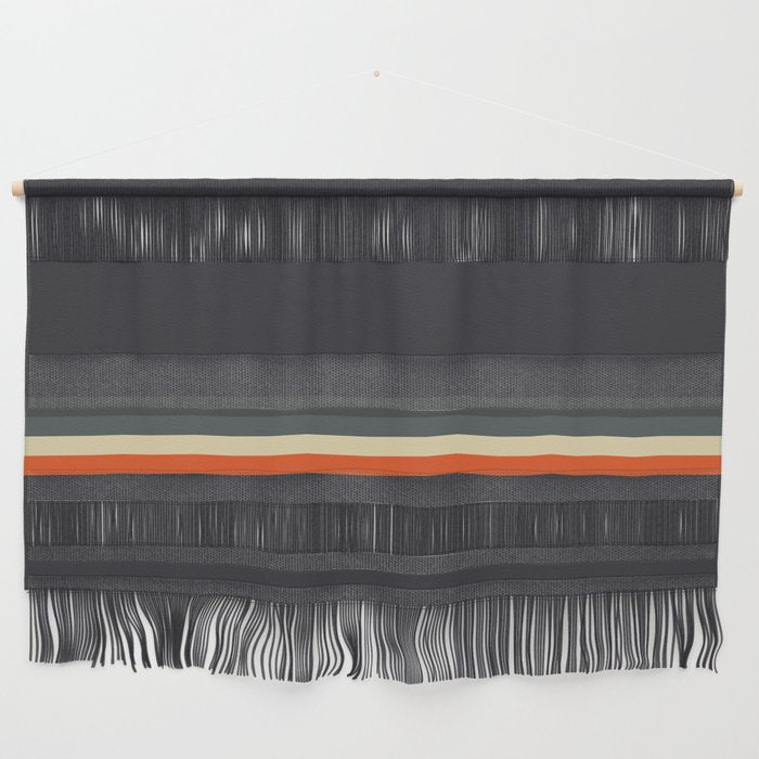 Meness - Classic Minimal Dark Retro Summer Stripes Wall Hanging
