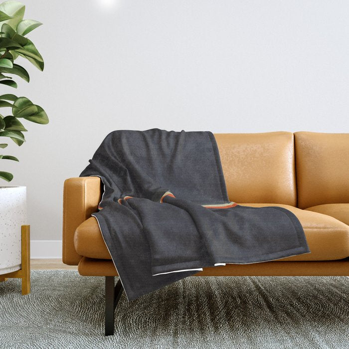 Meness - Classic Minimal Dark Retro Summer Stripes Throw Blanket