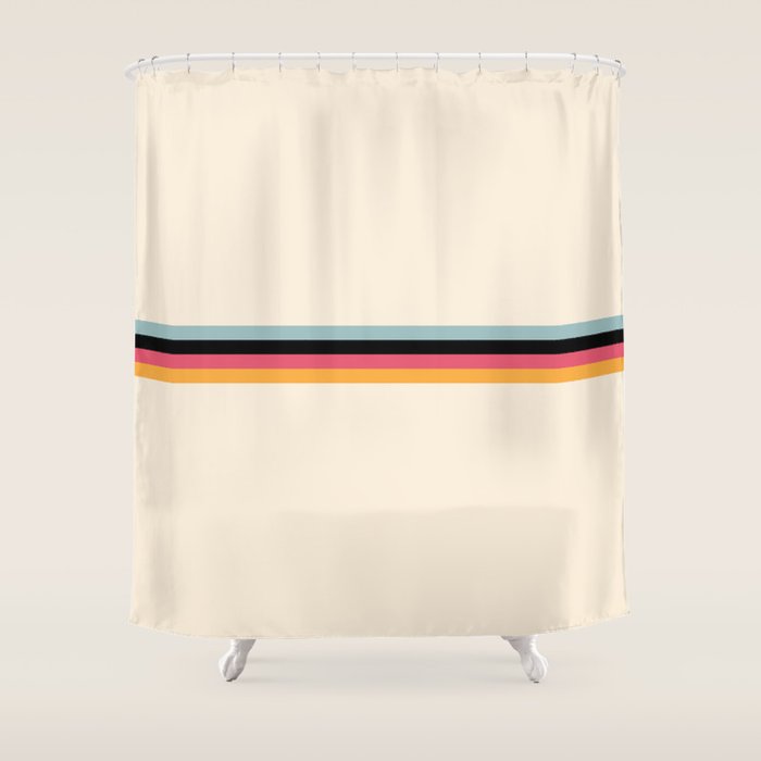 Ishtar - Classic Retro Summer Stripes Shower Curtain