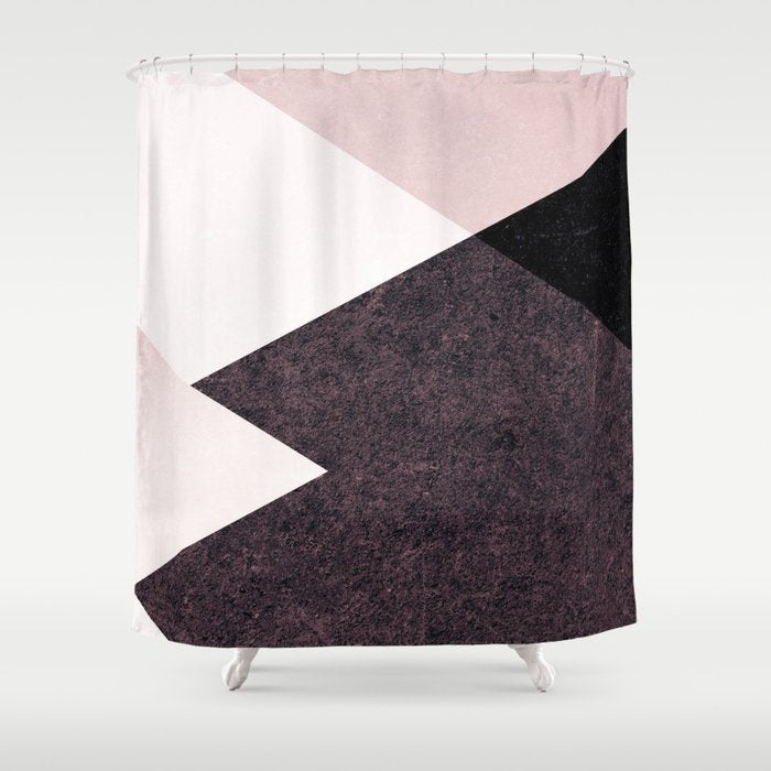 Geometrics Iii - Pink Granite & Marble Shower Curtain