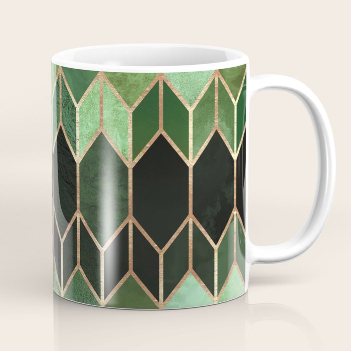 Stained Glass 5 - Forest Green Coffee Mug