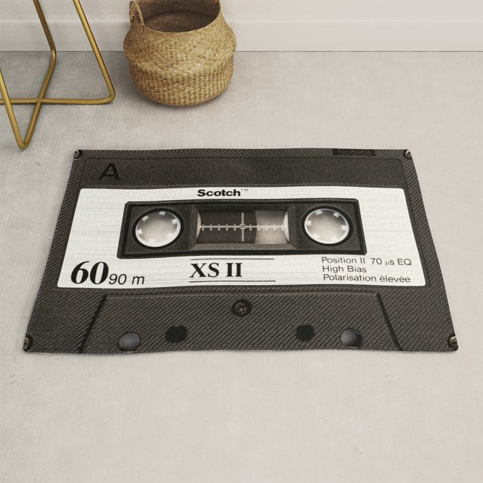 Cassette Tape Black And White #Decor #Homestorie #Buyart Rug