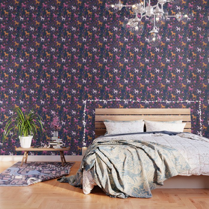 Unicorns Dancing In An Enchanted Garden Wallpaper
