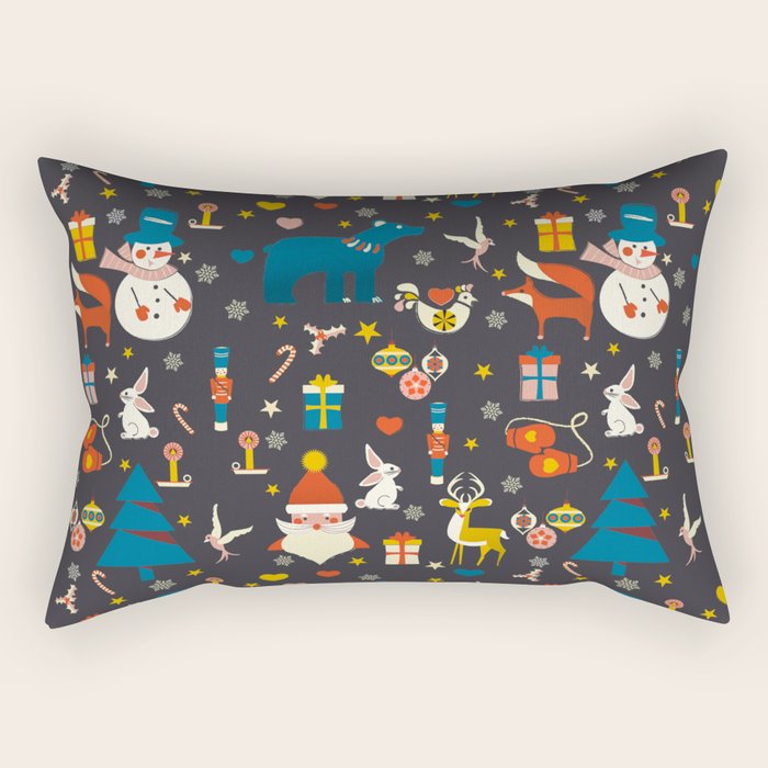 Christmas Symbols Pattern Rectangular Pillow