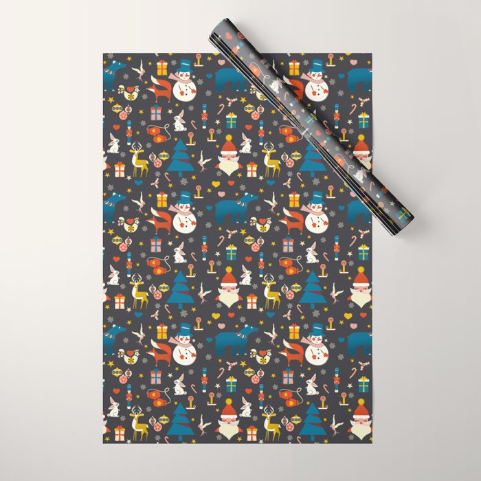Christmas Symbols Pattern Wrapping Paper