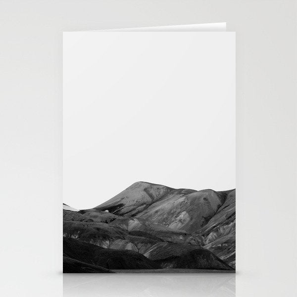 Mountain Range, Minimalist Art, Mountain Stationery Card