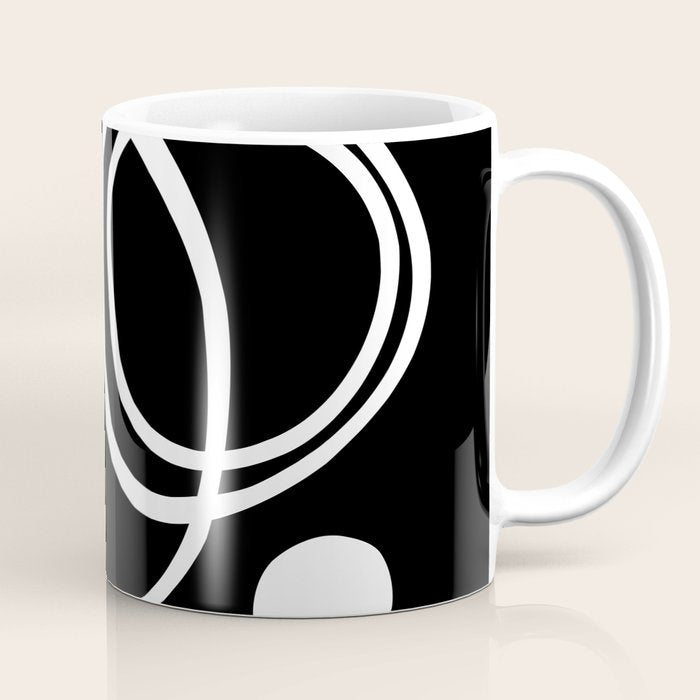 Line Art, Modern, Minimal, Black And White Coffee Mug