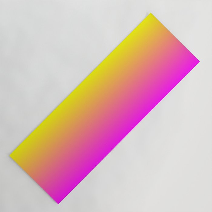 Neon Yellow And Bright Hot Pink Ombré  Shade Color Fade Yoga Mat