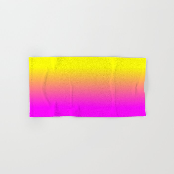 Neon Yellow And Bright Hot Pink Ombré  Shade Color Fade Bath Towel