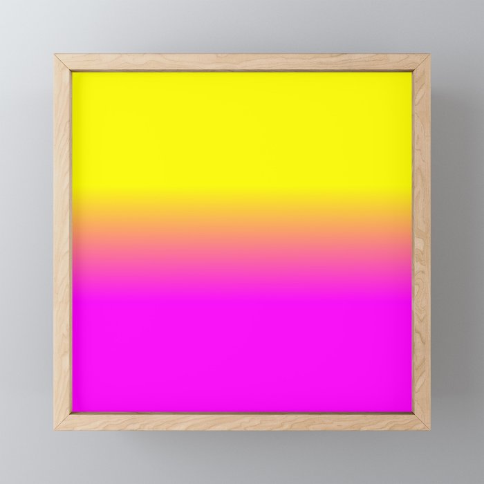 Neon Yellow And Bright Hot Pink Ombré  Shade Color Fade Mini Art Print