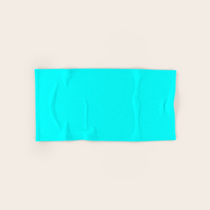 Neon Aqua Blue Bright Electric Fluorescent Color Bath Towel