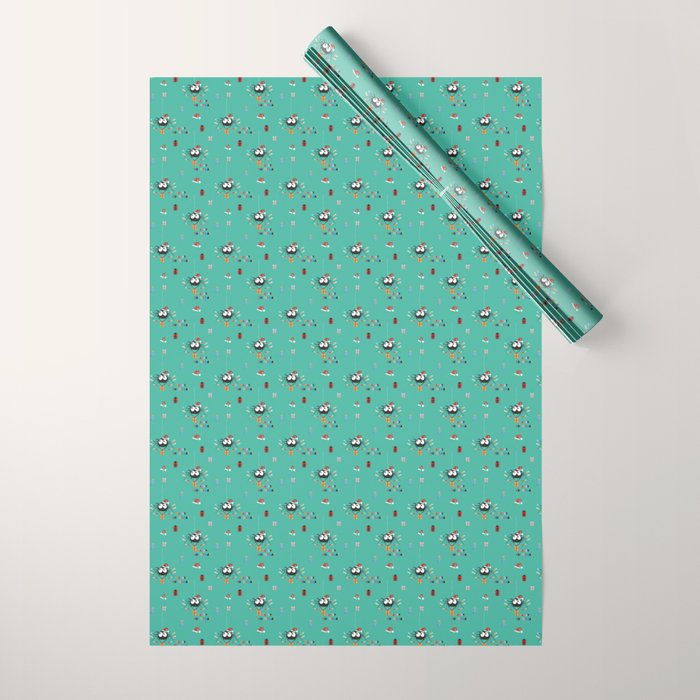 Happy Christmas Santa Spider Wrapping Paper