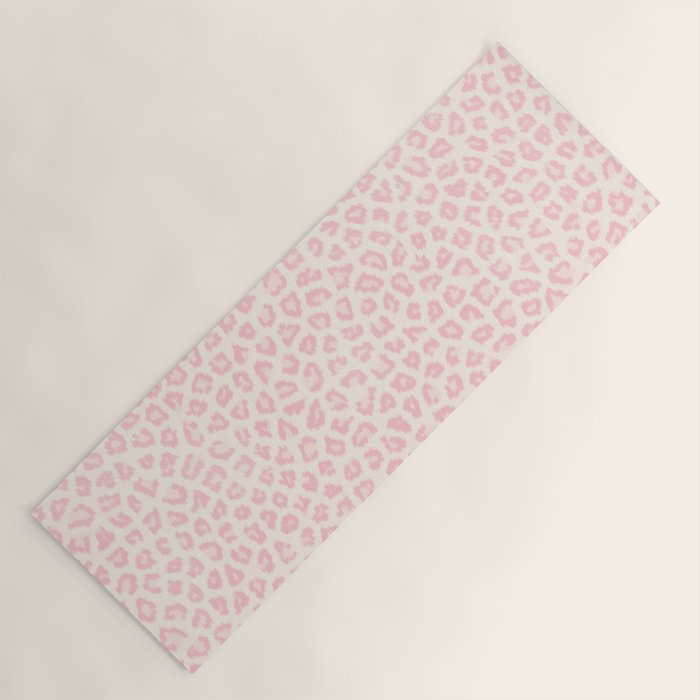 Modern Ivory Blush Pink Girly Cheetah Animal Print Pattern Yoga Mat