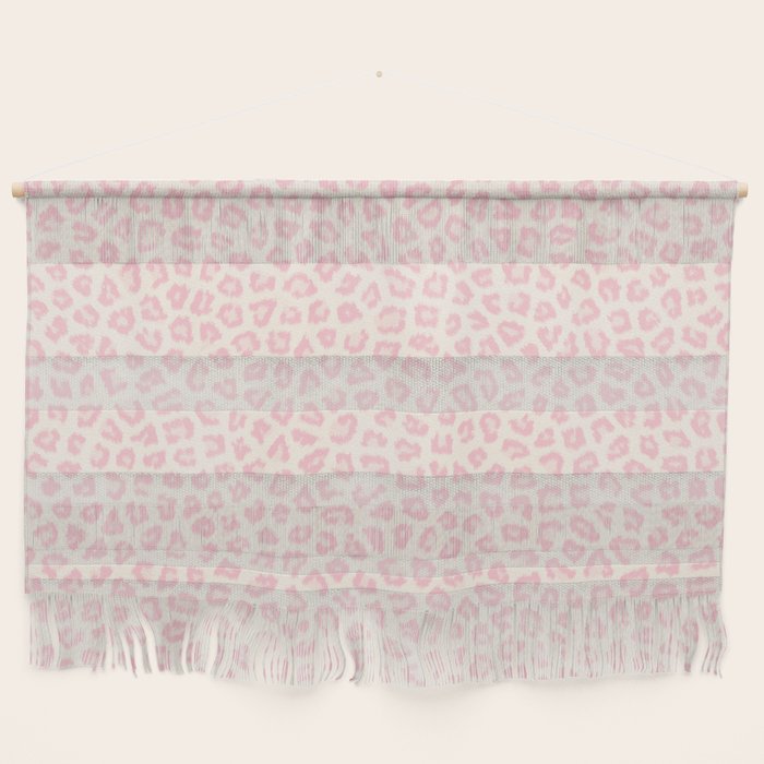 Modern Ivory Blush Pink Girly Cheetah Animal Print Pattern Wall Hanging