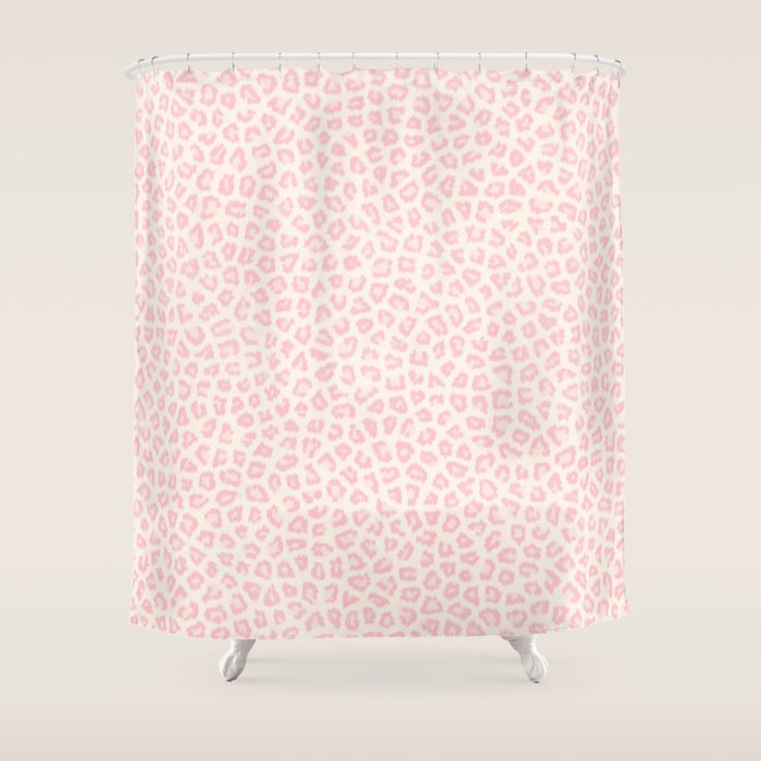 Modern Ivory Blush Pink Girly Cheetah Animal Print Pattern Shower Curtain