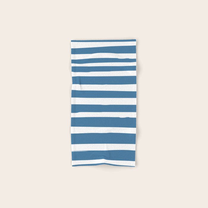 Ocean Stripes, Abstract, Blue And White, Striped Pattern Bath Towel